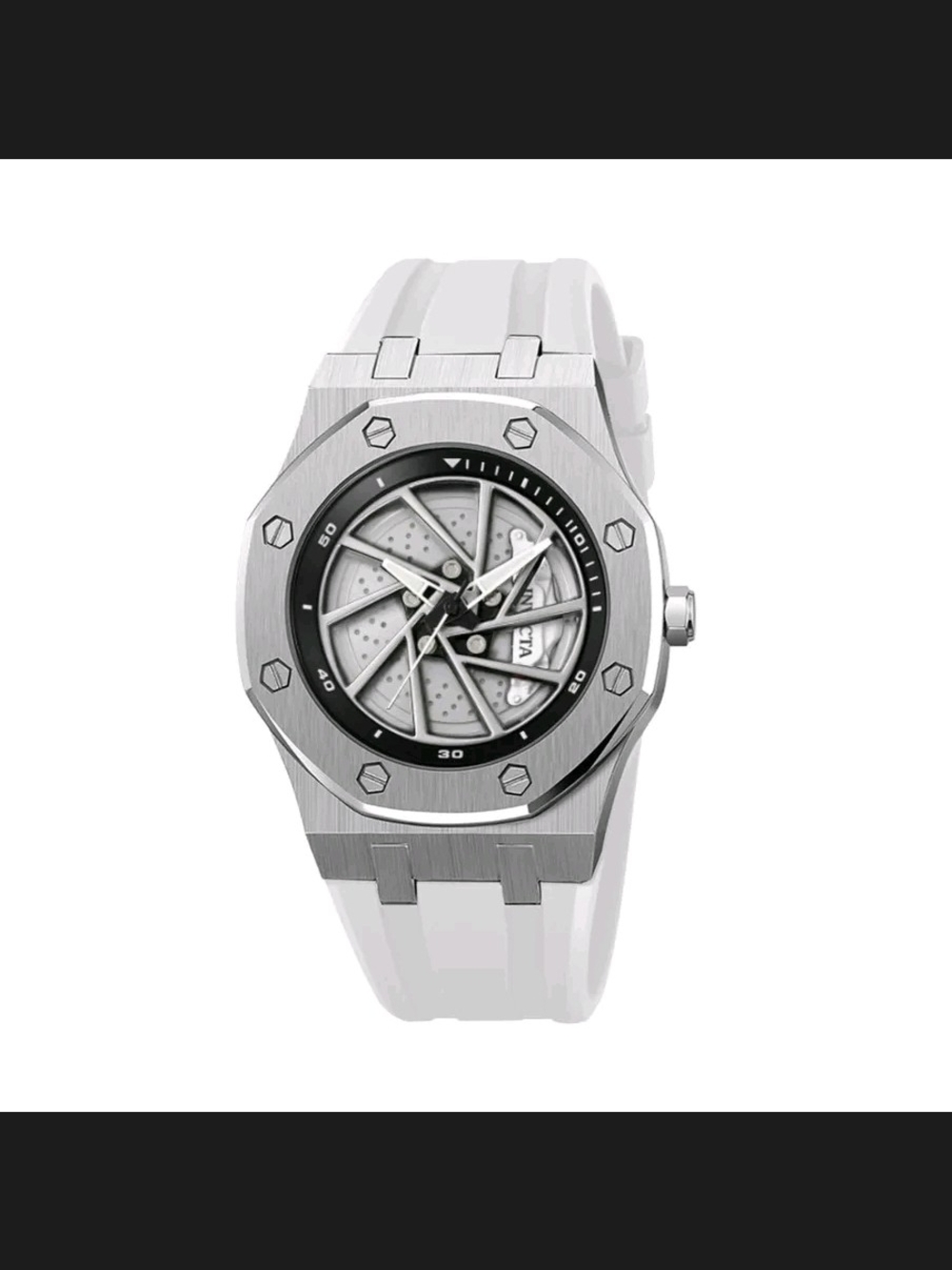 Invicta White Stainless Steel Sport Watch 42mm